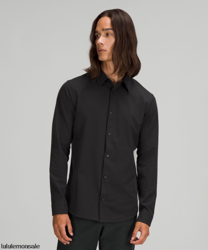 Lululemon Verkauf DELULU608 | Schwarzes New Venture Langarmshirt